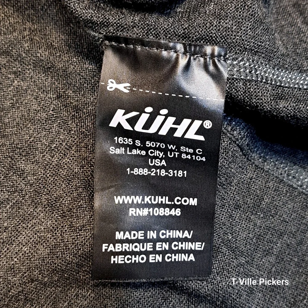 Kuhl Mens Quarter Zip Pullover Charcoal Gray Heather Mock Neck Active Top Size M